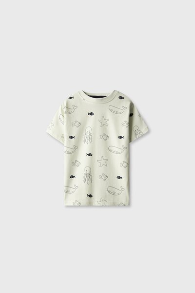Boys Ocean Creature Printed T-shirt