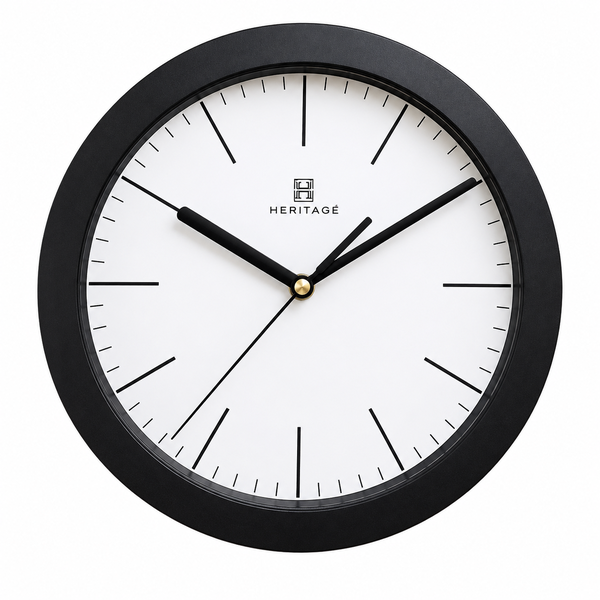 Heritage Squat Wall Clock – 9.75 Inch Plastic Frame
