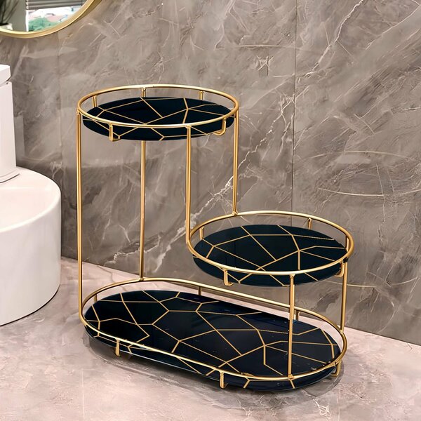 Home.co - 3 Tier Golden Vanity Stand (Random Color)