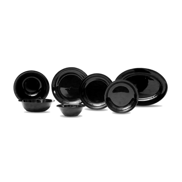 Black Melamine Dinner Set