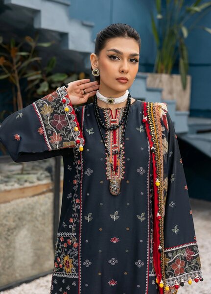La Elise Women Unstitched Embroidered Lawn 3 Piece Suit 0000410 Amaya - Festive Collection