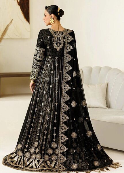 Aymal by Alizeh Fashion Handcrafted Unstitched Embroidered Chiffon 3 Pcs Suit AF26UAC 05-BLANC - Festive Collection