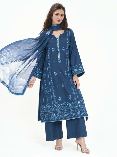 Zyna Unstitched Embroidered Lawn 3 Piece Suit ZY26ULS Amia - Summer Collection