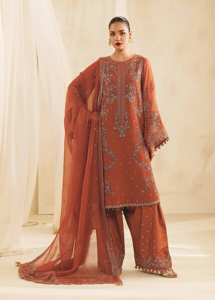 Sireine by Alizeh Fashion Unstitched Embroidered Chiffon 3 Piece Suit AF26UCS AF-CH-2298-GLIMMER - Festive Collection