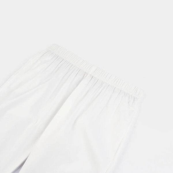 Girls Cotton Casual Basic Pants - White