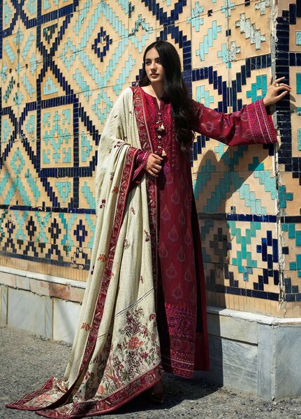 Echoes of Registan by Mushq Unstitched Embroidered Jacquard 3 Piece Suit MU26UER Celestial Queen MUNWI260105 - Casual Collection
