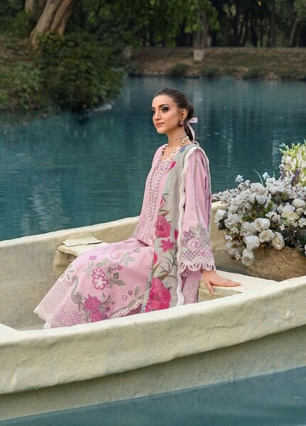 Bloom by Saira Shakira Unstitched Embroidered Lawn 3 Piece Suit SSR26ULB IRIS-08B - Eid Collection