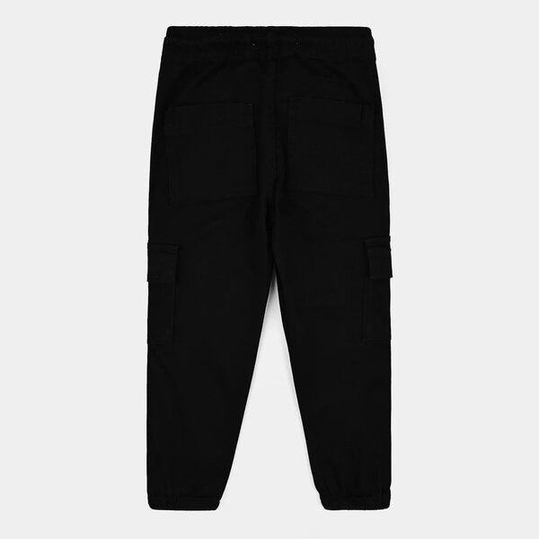 Boys Cotton Twill Pant Roll Up - BLACK