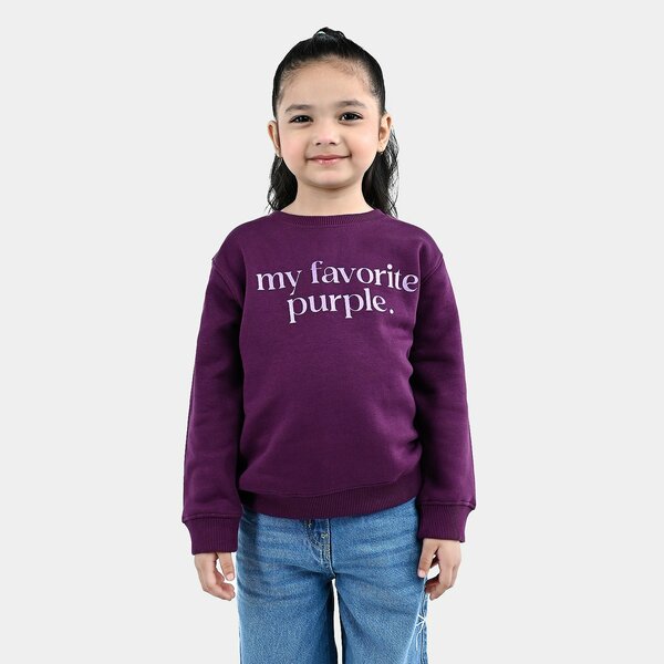 Girls Fleece Sweatshirt My Favorite Purple