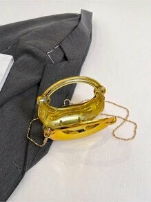 Shein - Cross Border Hot Selling Personalized Hot Girl Style Shiny Metal Moon Bag