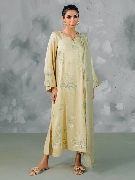 BISCOTTI BLISS - 2pcs Khaddi Silk Ensemble
