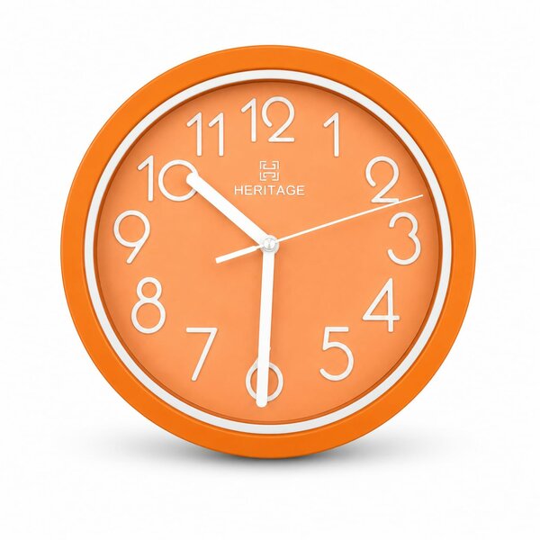 HERITAGE Wall Clock Fantasy CLK-044F – 15" Orange & White
