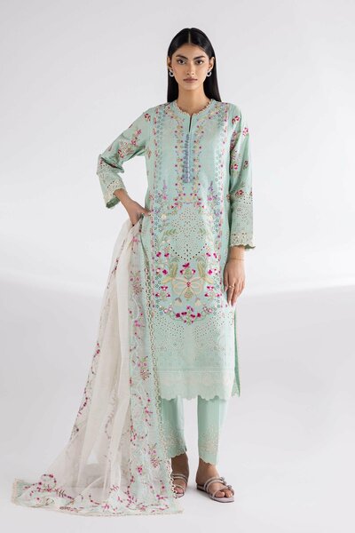 Stitched Lawn Embroidered Culotte