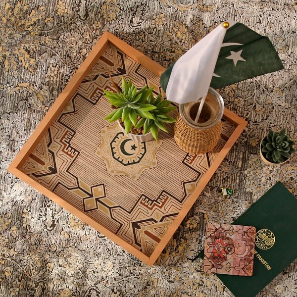 Marzipan Wooden Serving Tray – 13x13 Inch Decorative Square Tray