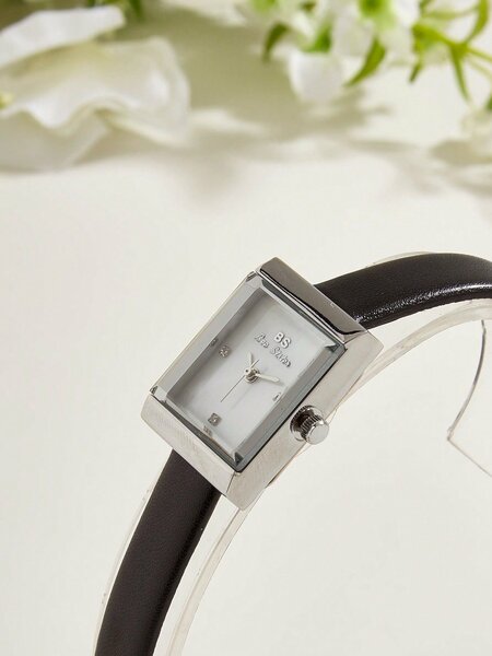 Shein - 1pc Women's Classic Silver-Tone Minimalist Leisure Quartz Watch With Shell Surface Design, Suitable For Daily Work And Life