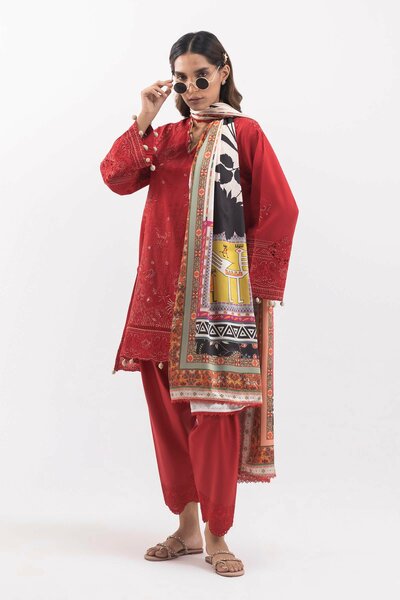 Stitched Dyed Lawn Shalwar