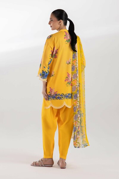 Stitched Dyed Lawn Shalwar