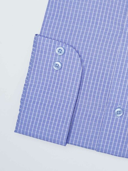 Blue Checkered, Elite Edition, Cutaway Collar Men’s Formal Shirt (FS-2965)