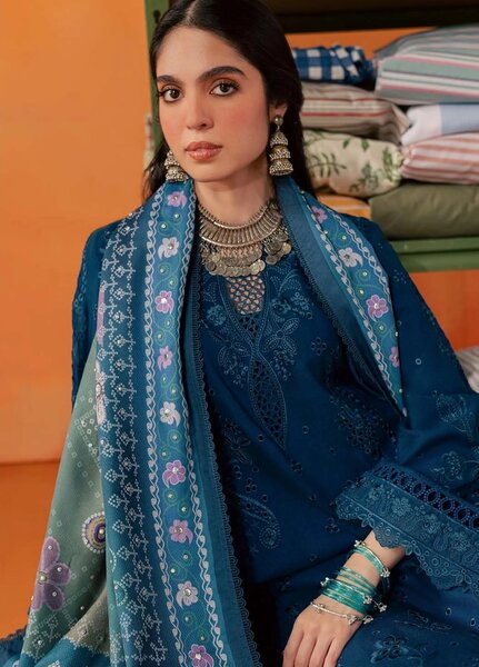 Bazar by Nureh Unstitched Embroidered Leather Peach 4 Piece Suit NU26UBL NE-291 - Festive Collection