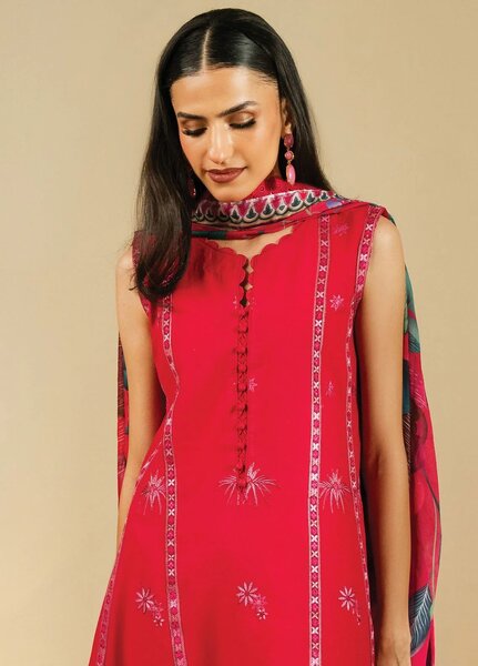 Faiza Faisal Embroidered Lawn Suits Unstitched 3 Piece FFX25SL Vena - Summer Collection