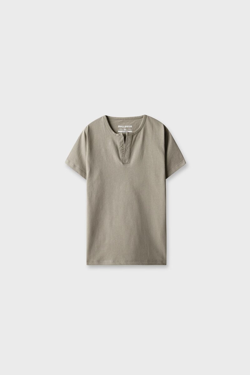 Boys Steel Grey Henley T-Shirt