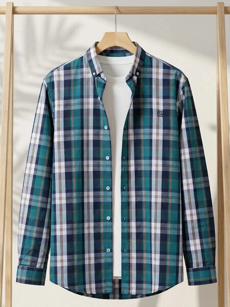 Multi Check Button Down Casual Shirt (CSC-446)