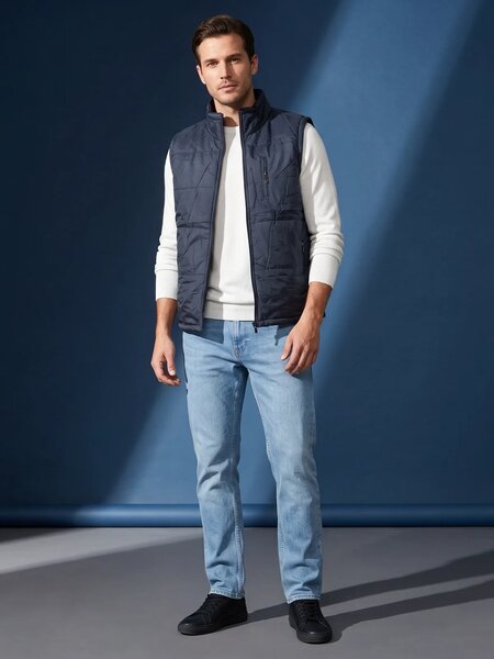 Navy Blue Imported Sleeveless Puffer (PJ-128)