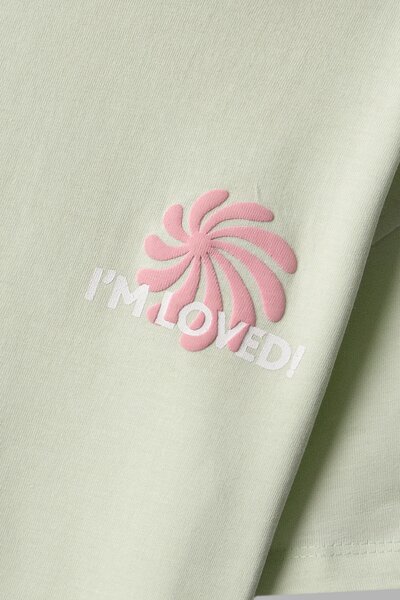 Girls Pistachio Love Drop Tee