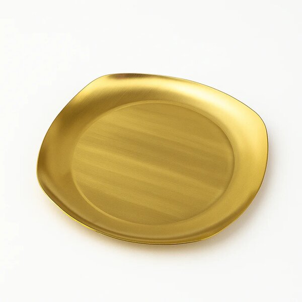 Golden Stainless Steel Dinner Plate – 22.5 cm & 26.5 cm | Luxury Gold Finish Dining Plate