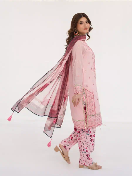 Salitex Unstitched Embroidered Net 3 Piece Suit SUNW7NO111 - Festive Collection