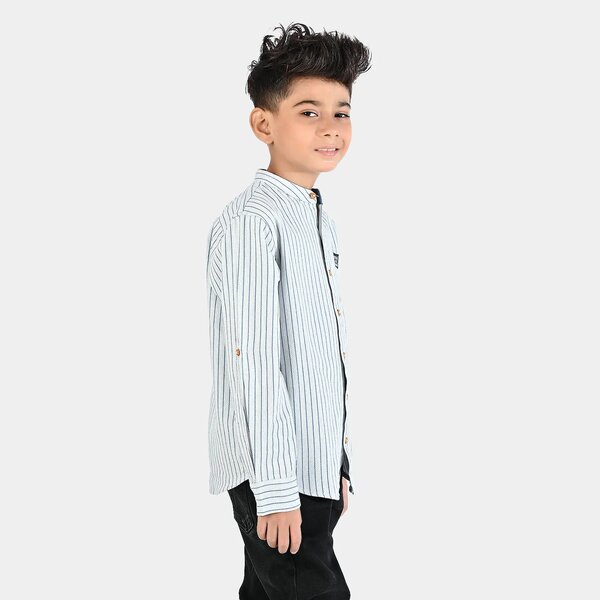 Boys Yarn Dyed Shirt Stripe - Blue