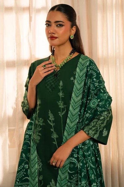 Manzil by Rashid Textiles Unstitched Embroidered Khaddar 3 Piece Suit RT26UKM D-1038 - Winter Collection