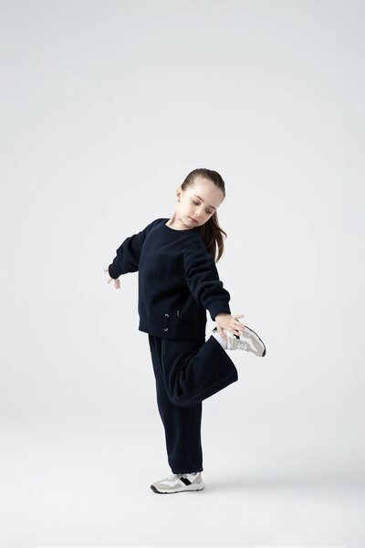 Girls Solid Blue Fleece Co-ord Set