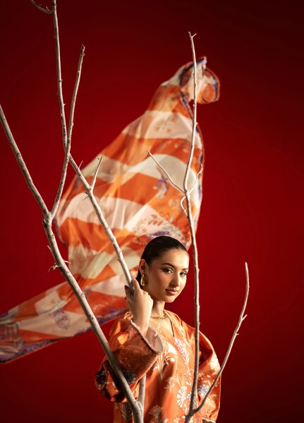 Marine by Rashid Textiles Unstitched Printed Luxury Silk 3 Piece Suit RT26USM D-3910 - Winter Collection