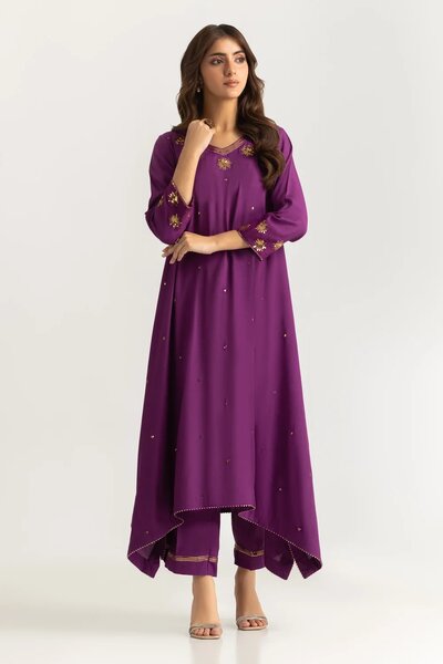 Viscose Raw Silk Embroidered Co-Ord Set