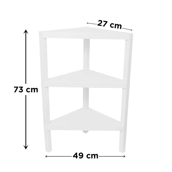 Max Corner Rack – 3-Tier Multipurpose Plastic Shelf for Home & Office Storage