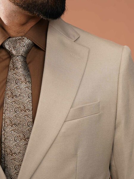 Beige Self Imported Two Piece Suit (SF-080)