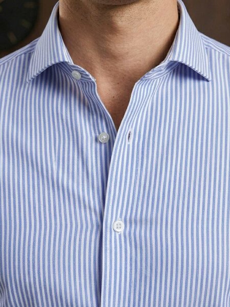 Light Blue Striped, Elite Edition, Cutaway Collar Men’s Formal Shirt (FS-3034)