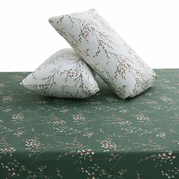 Green Floral Double Bedding Set