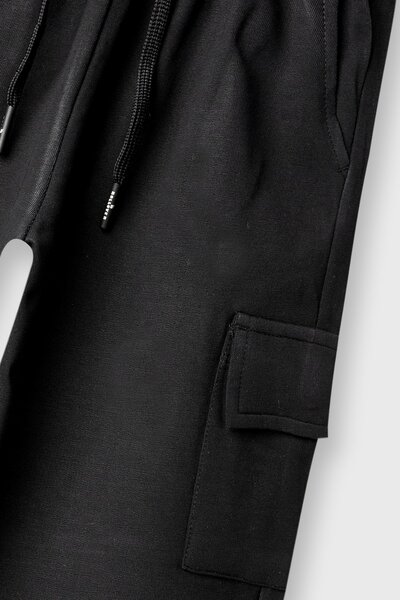 Girls Black Streetline Cargo Trousers