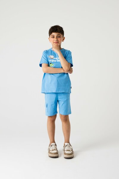 Boys Blue Super Heroes Co-ord Set