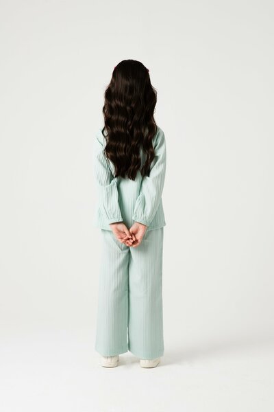 Girls Mint Textured Cotton Co-ord Set