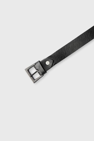 Boys Classic Black Leather Belt