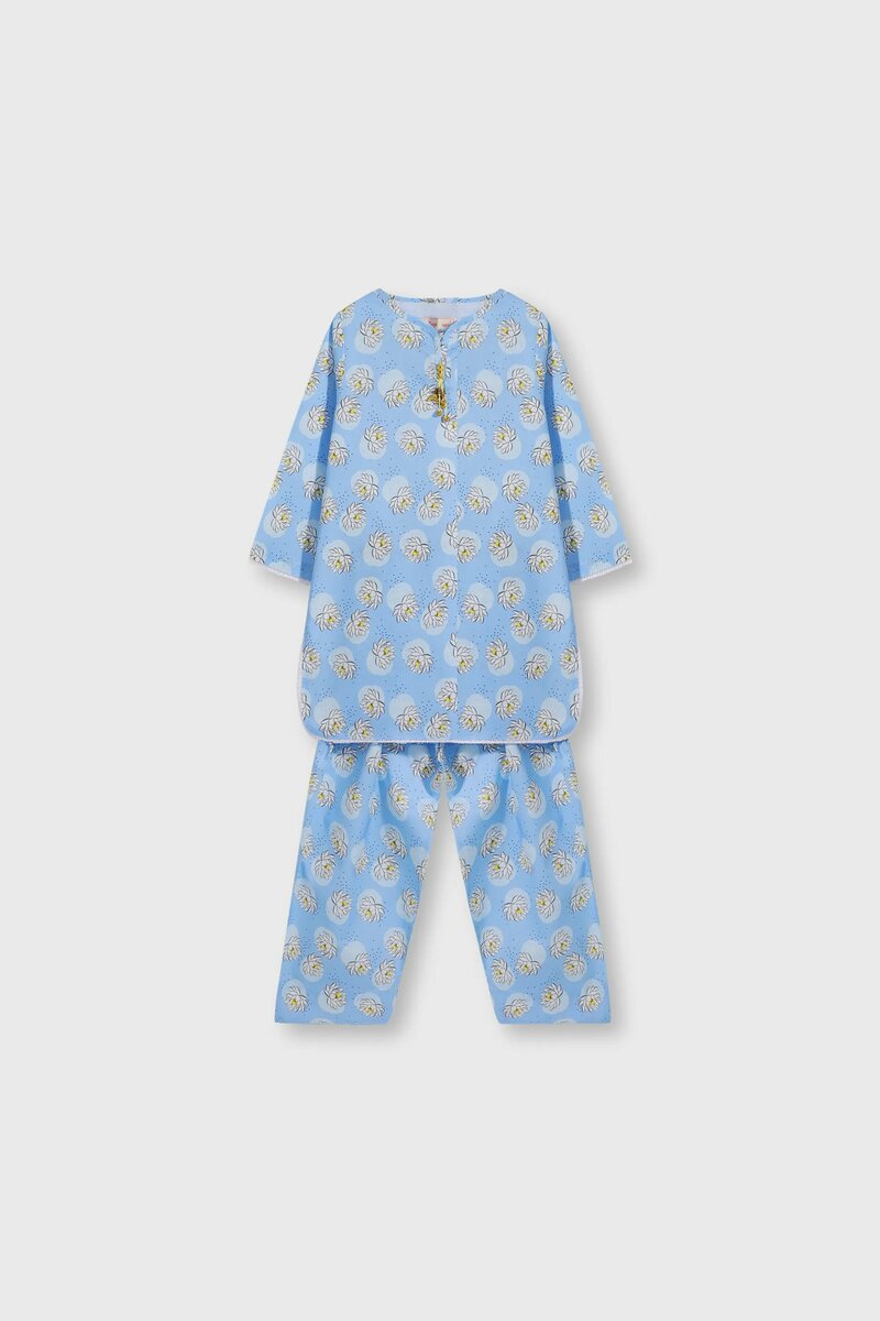 Sky Blossom Cotton Kurta Shalwar - 2pc