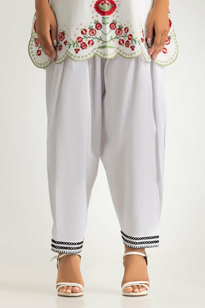 Cotton Embroidered Trouser