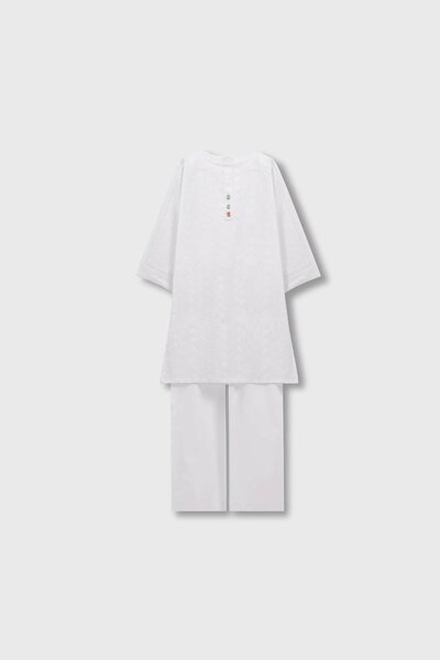 Girls Timeless White Chikankari Kurta Set