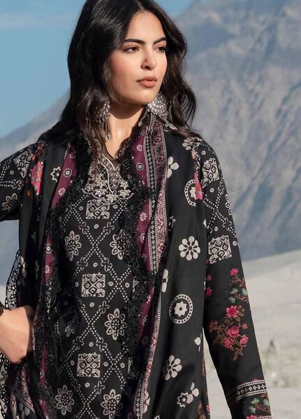 Combination by Charizma Unstitched Embroidered Linen 3 Piece Suit CHR26ULC CCW7-23 - Casual Collection