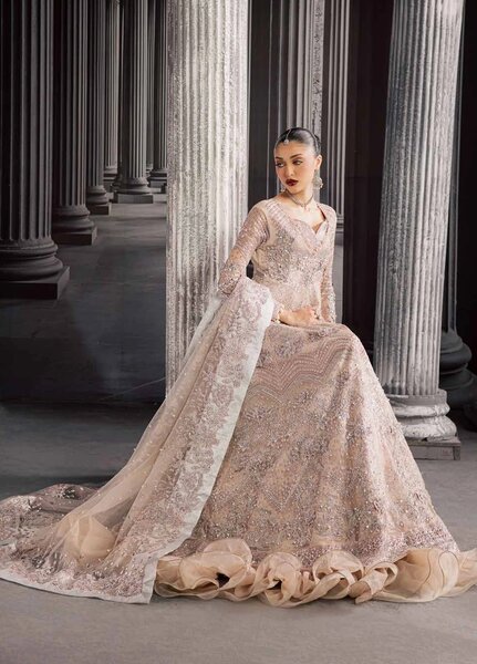 Muse Formal by Nureh Unstitched Embroidered Net 3 Piece Suit NU26UMF NFM-04 - Wedding Collection