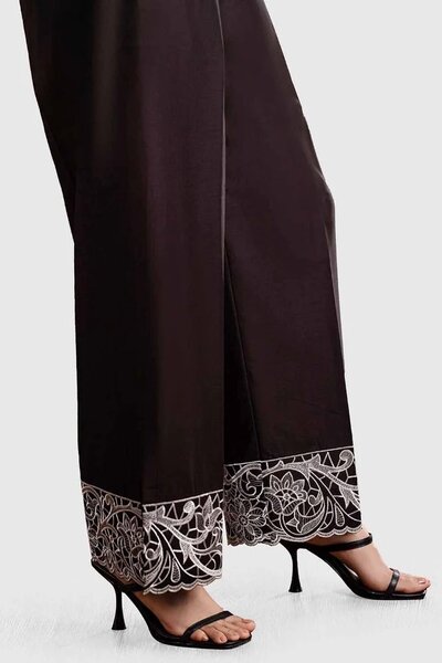 Unstitched Embroidered Cambric Trouser