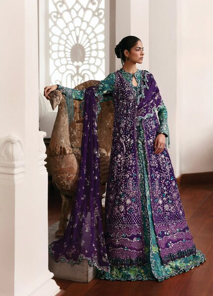 Jardin D Amour by Republic WomensWear Unstitched Embroidered Raw Silk 3 Piece Suit RW26UJA FLEUR DE SOIE WU-07 - Wedding Collection